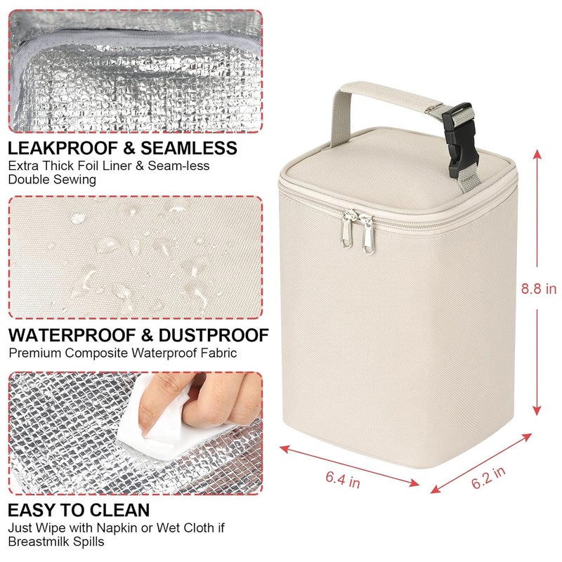 accmor حقيبة تبريد حليب الثدي، حقائب تبريد زجاجات الأطفال، حقائب تبريد معزولة للزجاجات أثناء التنقل، تتسع لـ 4 زجاجات كبيرة سعة 8 أونصات، للأمهات المرضعات، رعاية الأطفال، السفر - Image 3